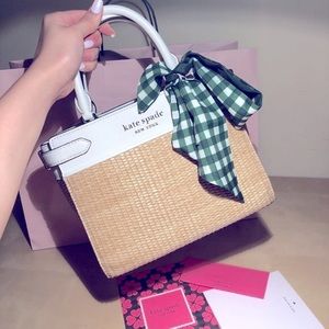 NEW Kate Spade Straw Top Handle Bag